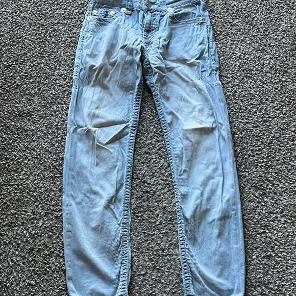True Religion Other - True Religion Light Blue Distressed Denim Jeans Mens 30 Midrise Relaxed Slim Fit